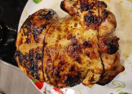 Zitronen-Rosmarin-Brathähnchen vom Drehspieß mit dem Burnhard Fred deluxe