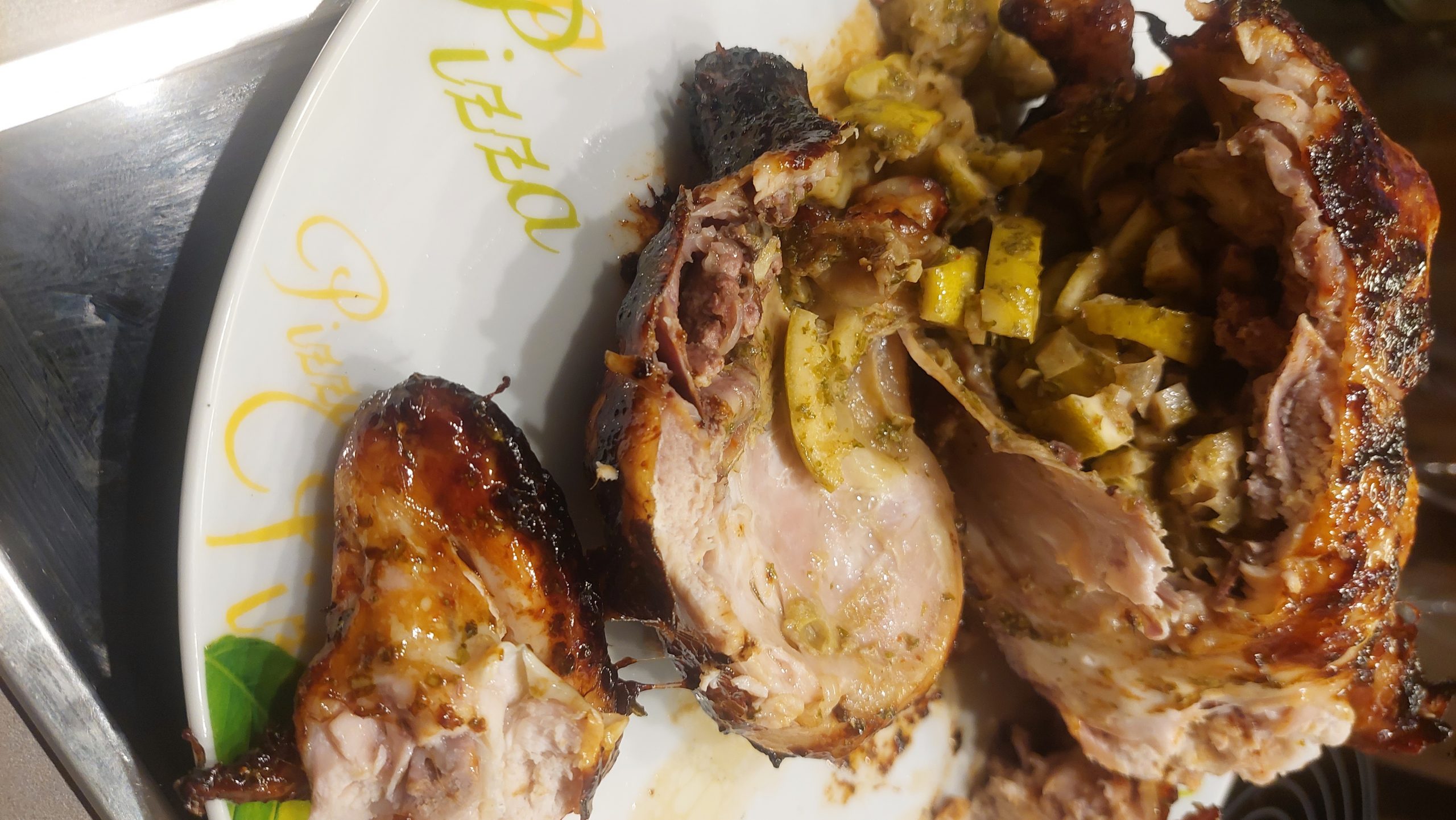 Brathähnchen mit Koriander und Zitrone vom Drehspieß